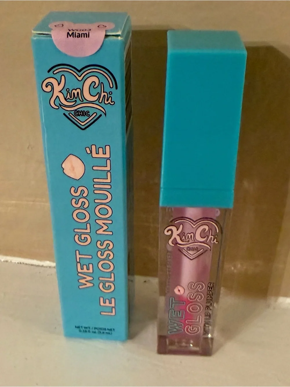 KimChi Chic Beauty Wet Gloss with Plumper “Miami”~ (translucent hot pink)